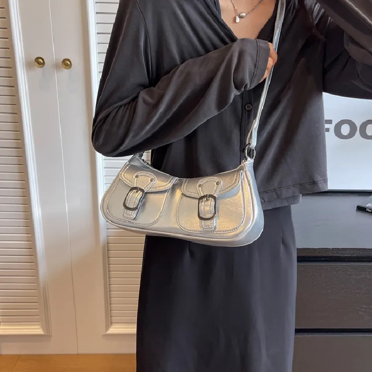 KARUISHA Pu Crossbody Handbag Shoulder Bag Regular Women's Black Coffee Brown Pink Silver White-15