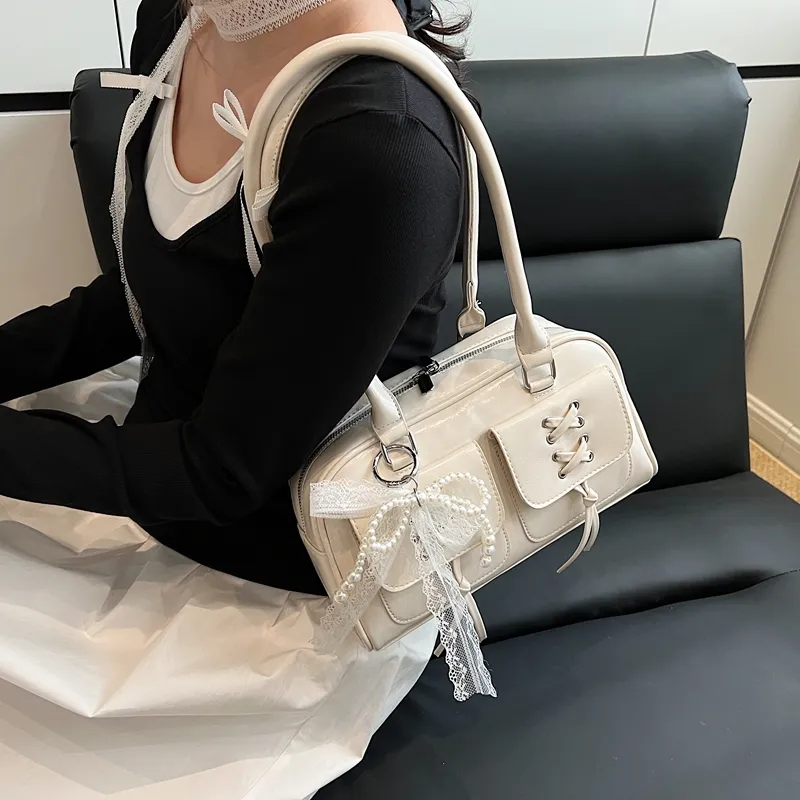 KARUISHA PU Shoulder Bag Women's White/Pink/Yellow/Black-1
