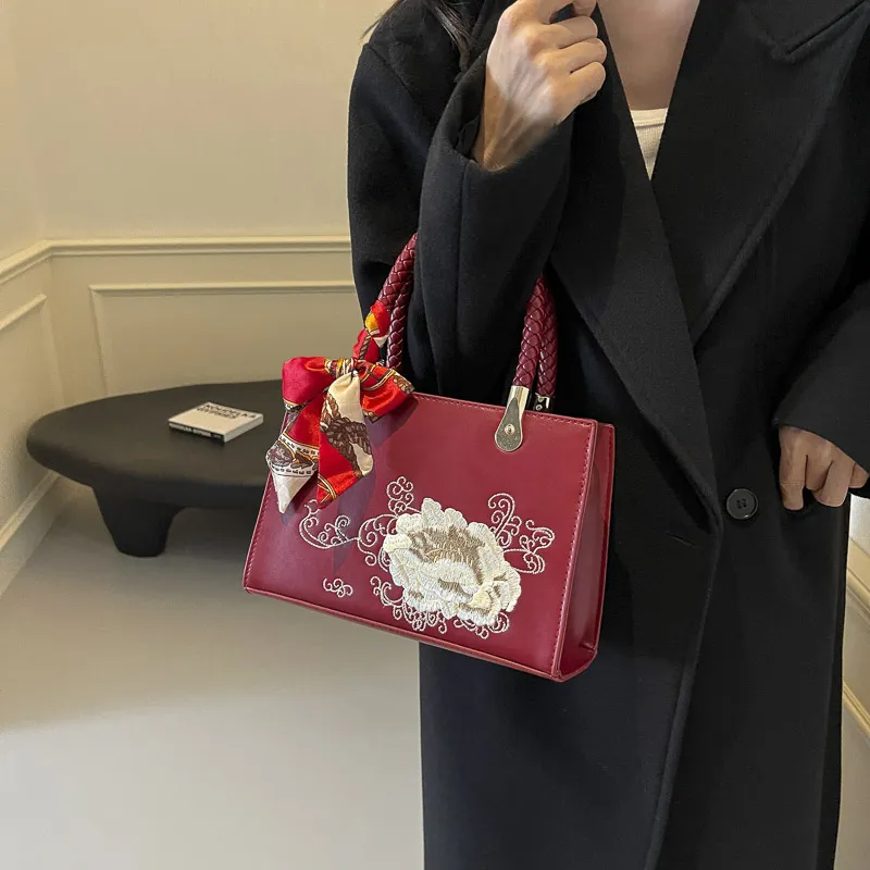 KARUISHA PU Crossbody One Shoulder Handbag Women's Burgundy-4