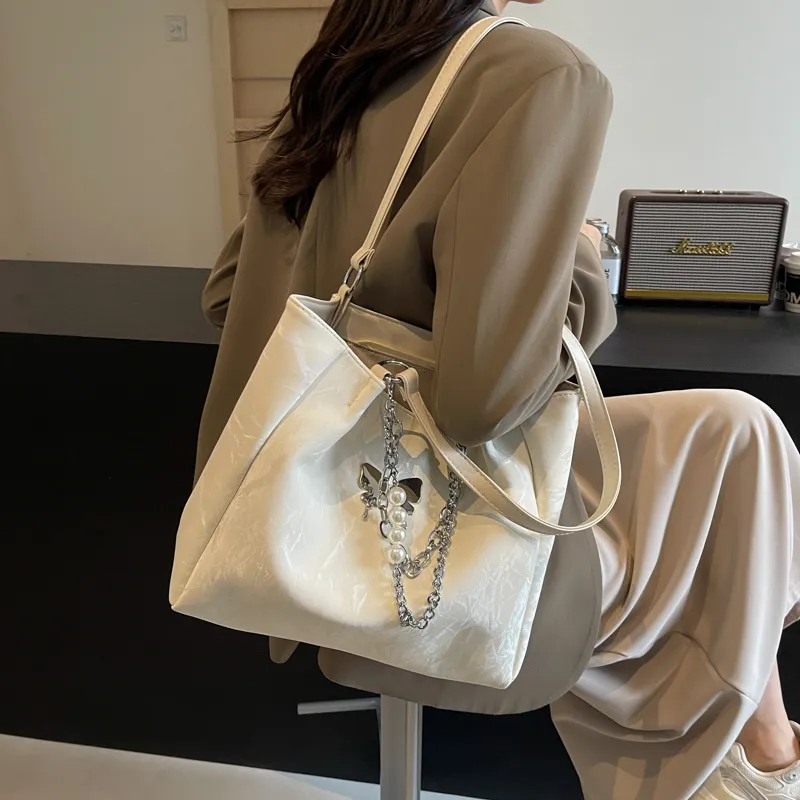 KARUISHA Pu Handbag Shoulder Bag Women's Black Ecru Silver Coffee-3
