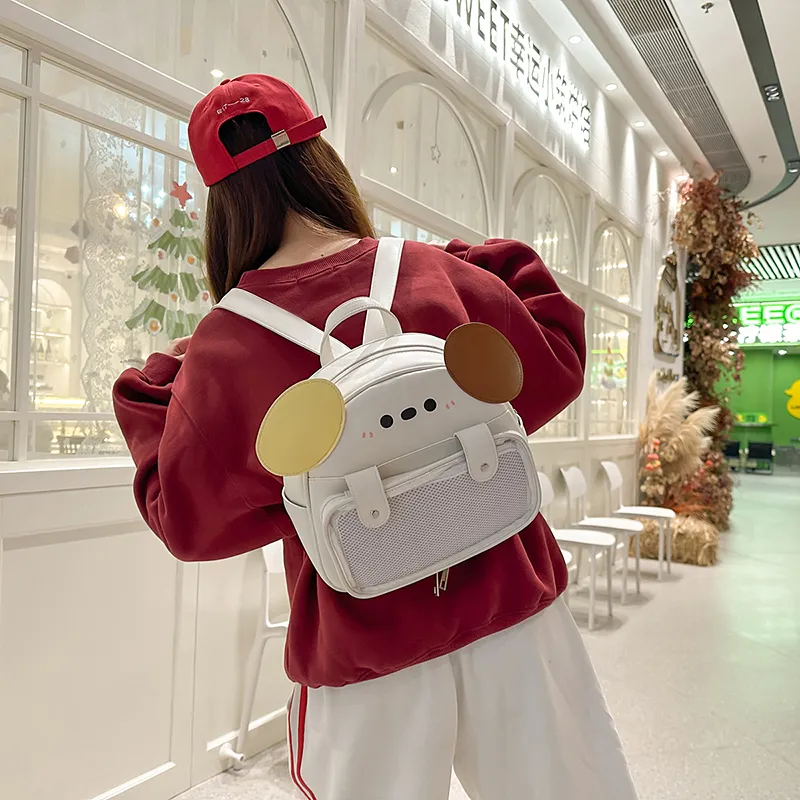 MOM'S HELPER Nylon Backpack Regular Women's White-3