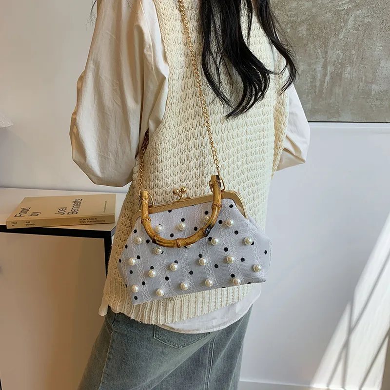 KARUISHA Oxford Shoulder Bag, Crossbody Bag, Handbag Women's White/Gray Blue/Black-6