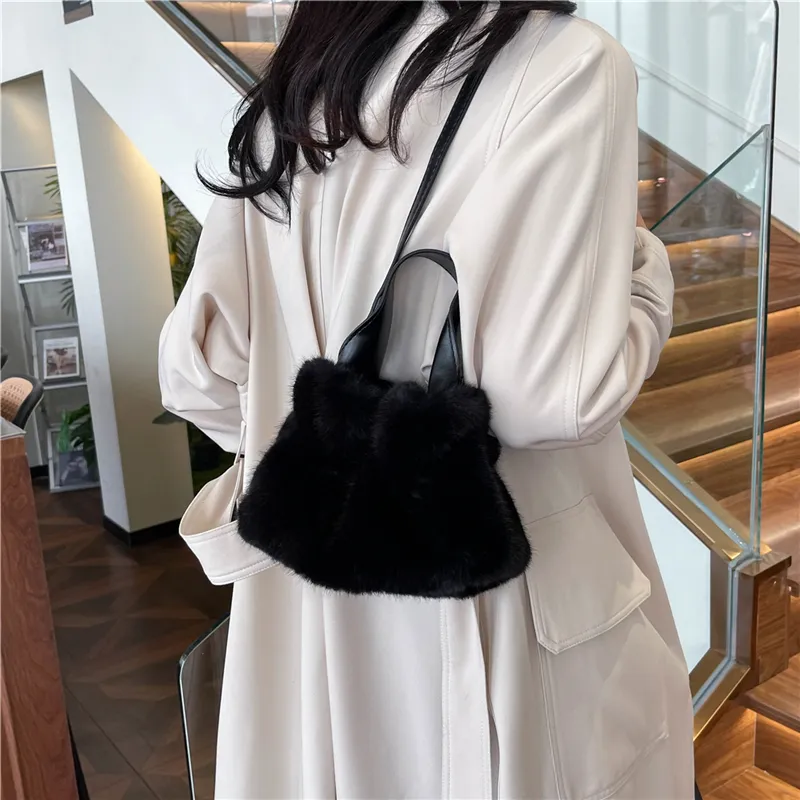 KARUISHA Plush Handbag Crossbody Bag Regular Women's Dark Khaki/Black/Pink/Purple/White-21