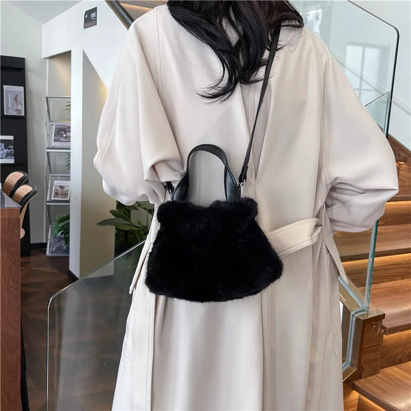KARUISHA Plush Handbag Crossbody Bag Regular Women's Dark Khaki/Black/Pink/Purple/White-20