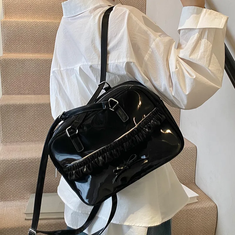 KARUISHA PU Backpack Shoulder Bag Women's White/Pink/Black-10