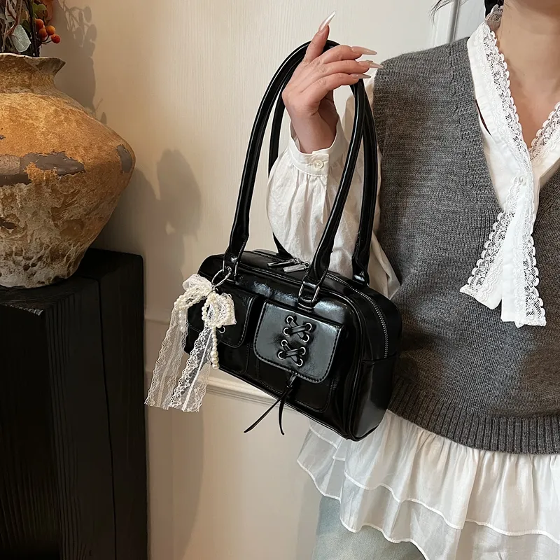 KARUISHA PU Shoulder Bag Women's White/Pink/Yellow/Black-13