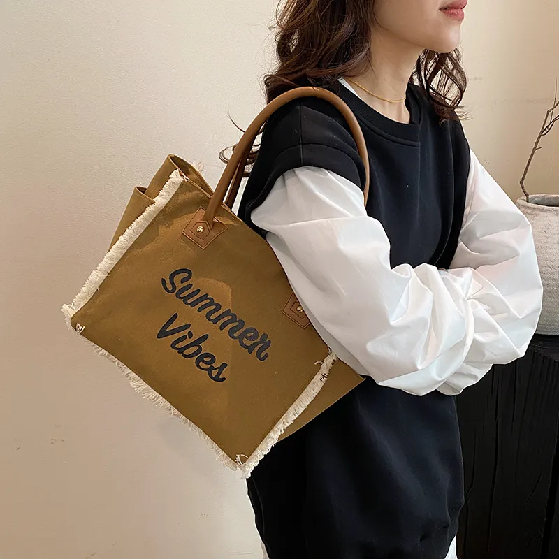 KARUISHA Canvas Canvas Bag Tote Handbag Women's Multicolor-10