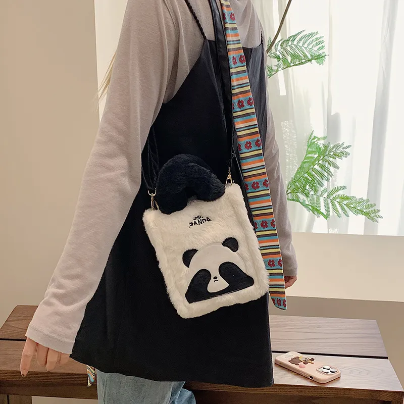KARUISHA Fleece Shoulder Bag Crossbody Bag Handbag Women's White-3