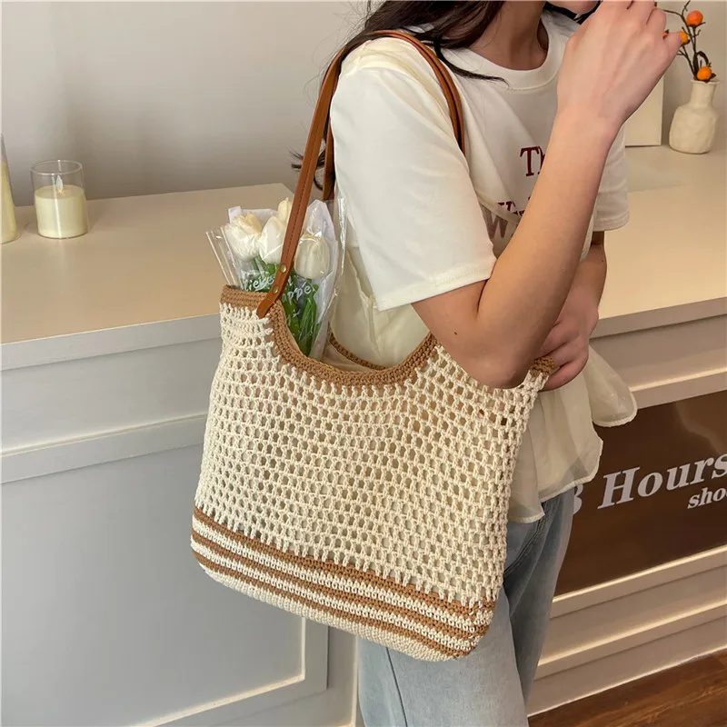 KARUISHA Fabric Shoulder Bag Women's Beige/Beige & Khaki/Khaki-5