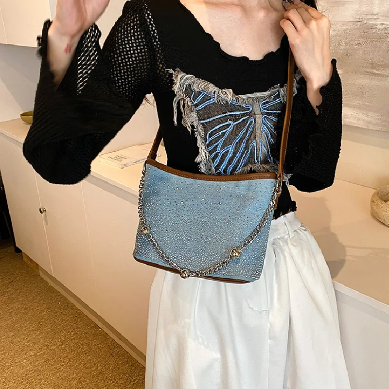 KARUISHA Denim Shoulder Bag Women's-7