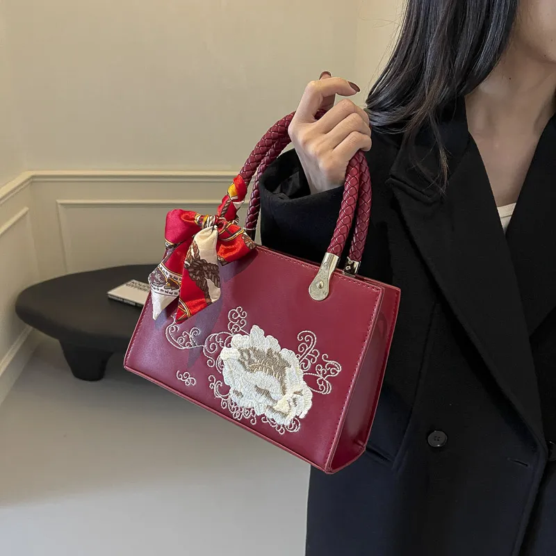 KARUISHA PU Crossbody One Shoulder Handbag Women's Burgundy-5
