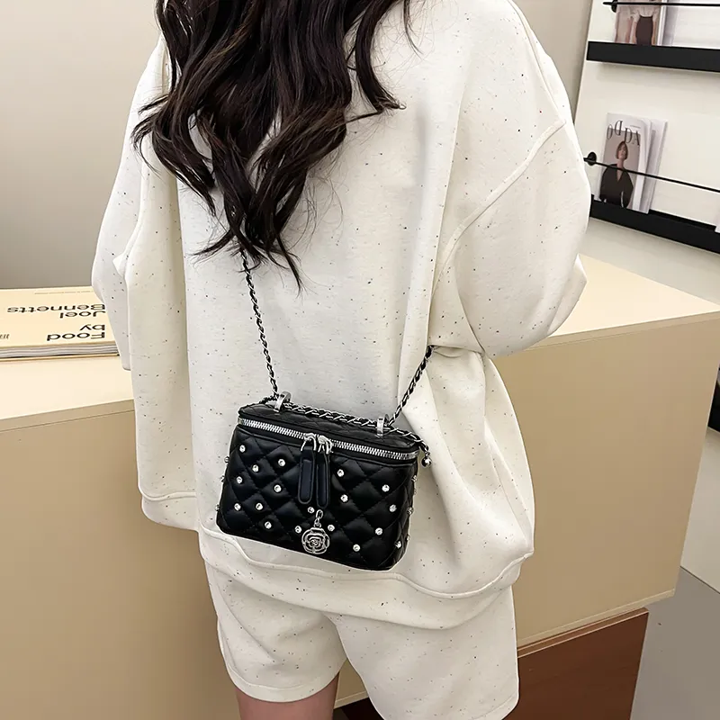 KARUISHA PU Box Bag, Shoulder Bag Women's Ecru/Pearl White/Yellow/Black-15