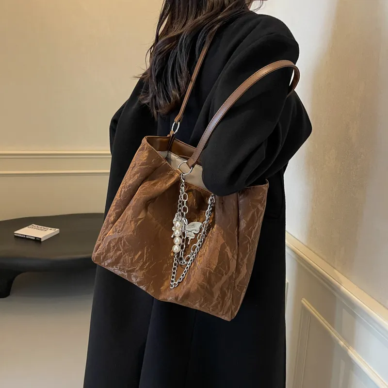 KARUISHA Pu Handbag Shoulder Bag Women's Black Ecru Silver Coffee-22