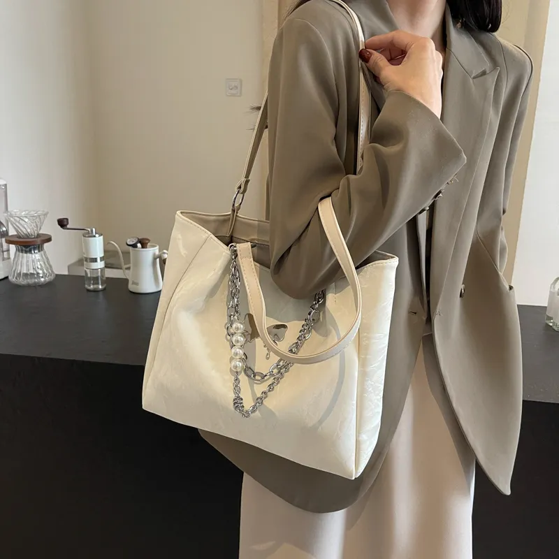 KARUISHA Pu Handbag Shoulder Bag Women's Black Ecru Silver Coffee-1