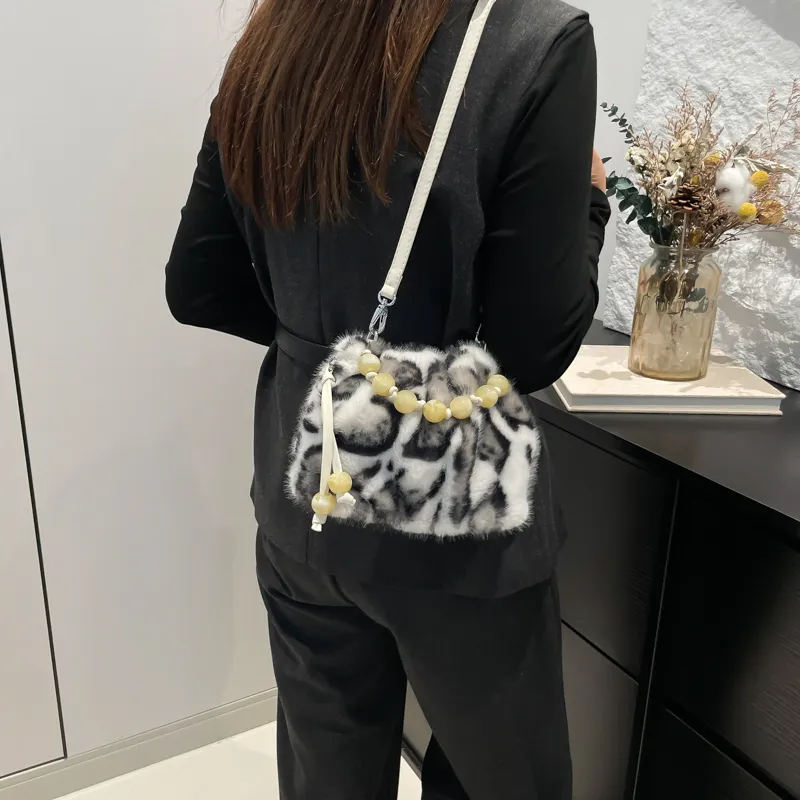 KARUISHA Plush Crossbody Bag Women's Black/White/Coffee/Leopard Print Black/Leopard Print Coffee/Khaki-14