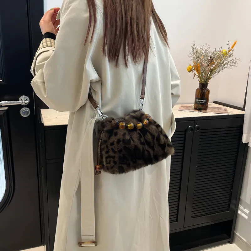 KARUISHA Plush Crossbody Bag Women's Black/White/Coffee/Leopard Print Black/Leopard Print Coffee/Khaki-18
