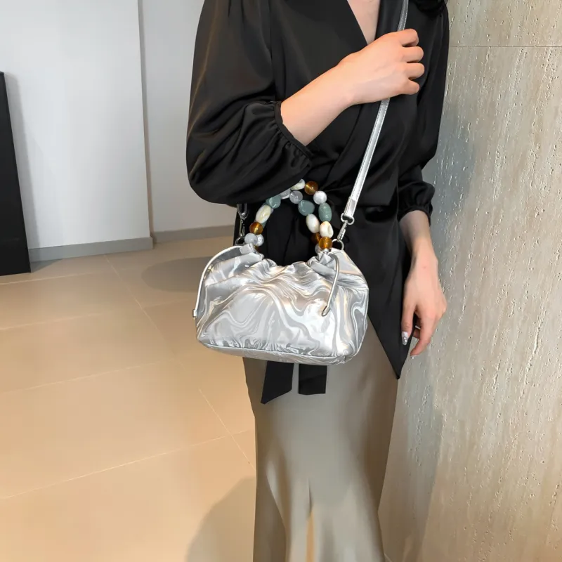 KARUISHA PU One Shoulder Handbag Women's Black/Silver/Pink/White-8