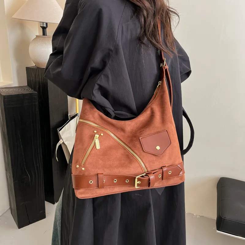 KARUISHA Suede Crossbody Bag, Shoulder Bag Women's Khaki/Black/Brown/Coffee-10