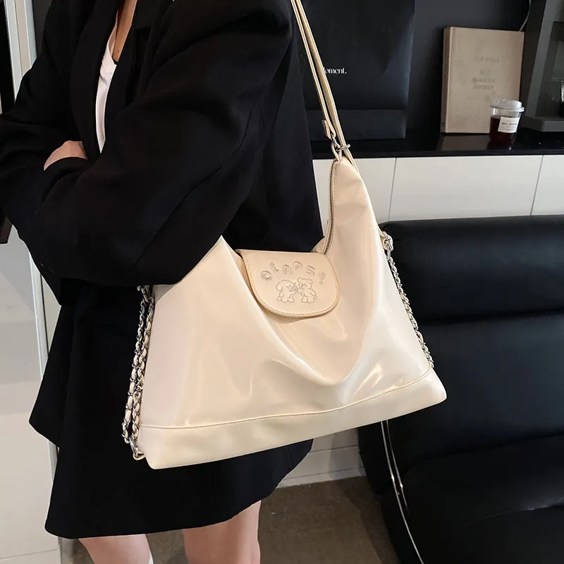 MOM'S HELPER PU Shoulder Bag Women's White/Blue/Pink/Black-1