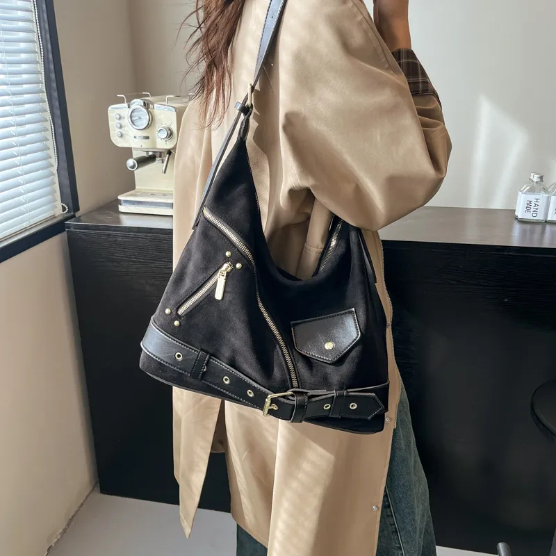 KARUISHA Suede Crossbody Bag, Shoulder Bag Women's Khaki/Black/Brown/Coffee-6