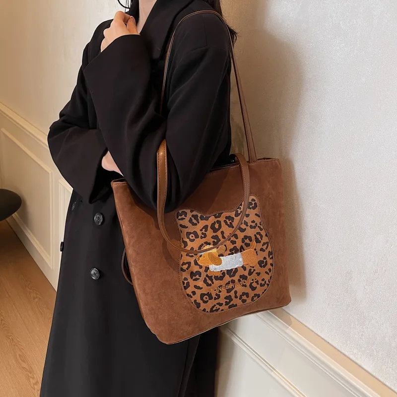 KARUISHA Leather Velvet Tote Bag Shopping Bag Shoulder Bags Regular Women's Multicolor-11