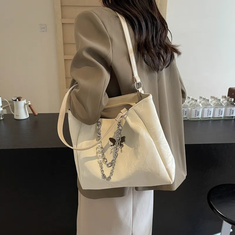 KARUISHA Pu Handbag Shoulder Bag Women's Black Ecru Silver Coffee-5
