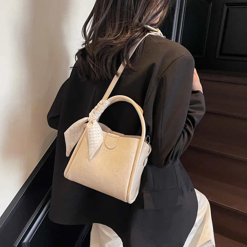 MOM'S HELPER PU Crossbody One Shoulder Handbags Women's Ecru/Black/Khaki-10