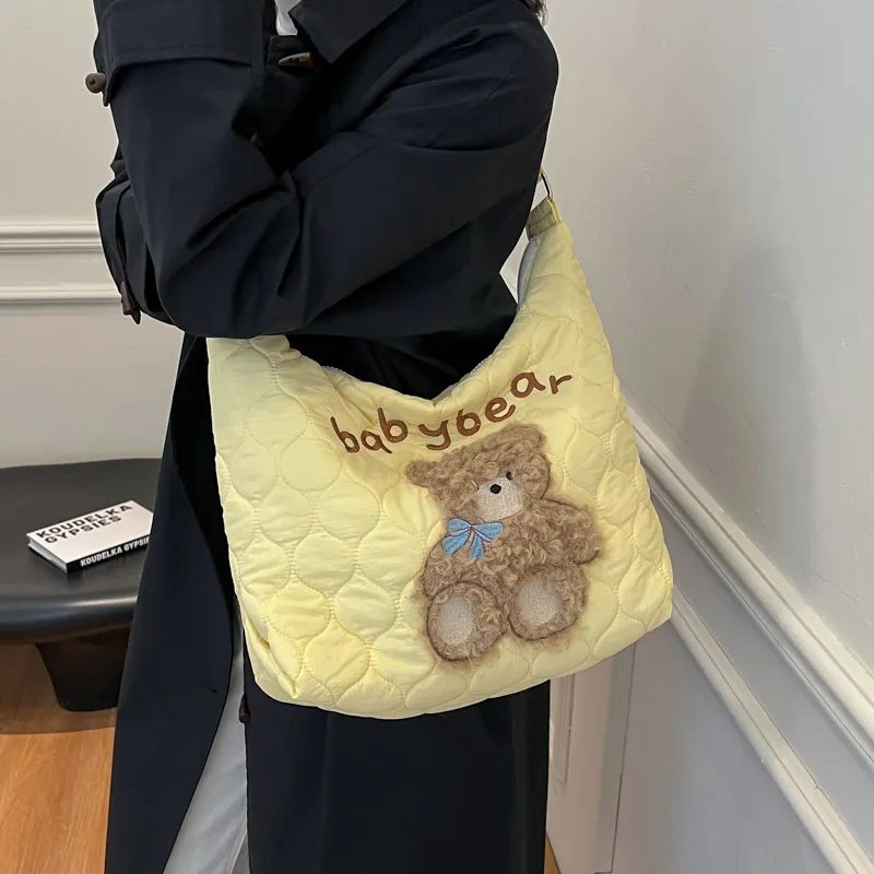 MOM'S HELPER Oxford Shoulder Bag Regular Women's White/Pink/Yellow-15