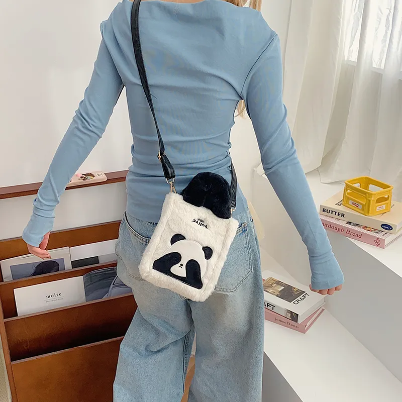 KARUISHA Fleece Shoulder Bag Crossbody Bag Handbag Women's White-6