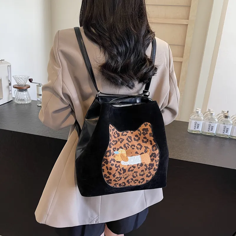 KARUISHA Leather Velvet Tote Bag Shopping Bag Shoulder Bags Regular Women's Multicolor-3