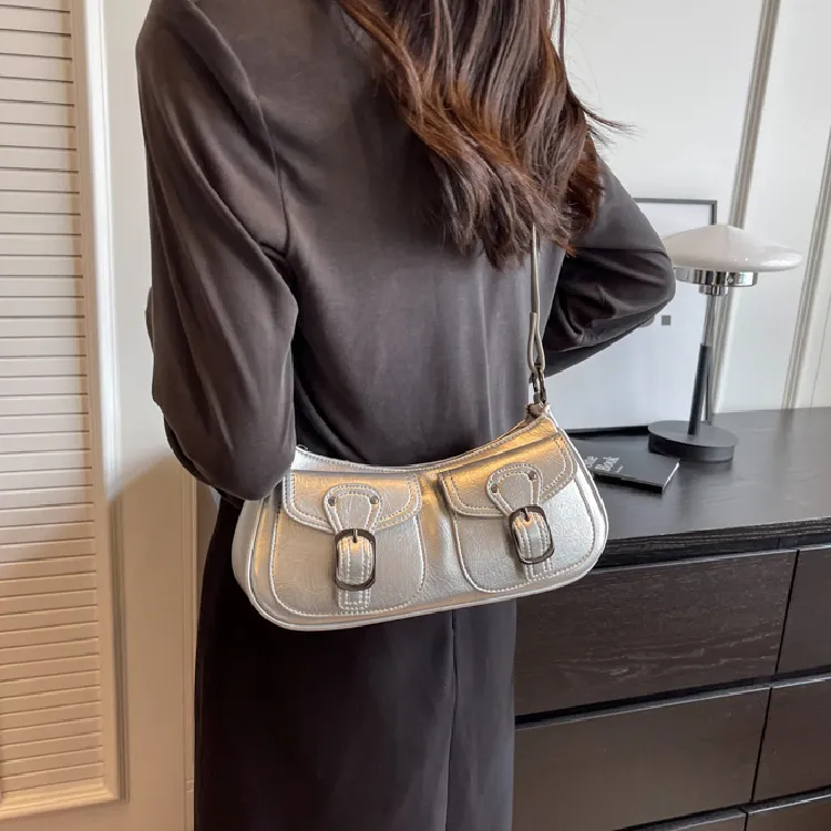 KARUISHA Pu Crossbody Handbag Shoulder Bag Regular Women's Black Coffee Brown Pink Silver White-16