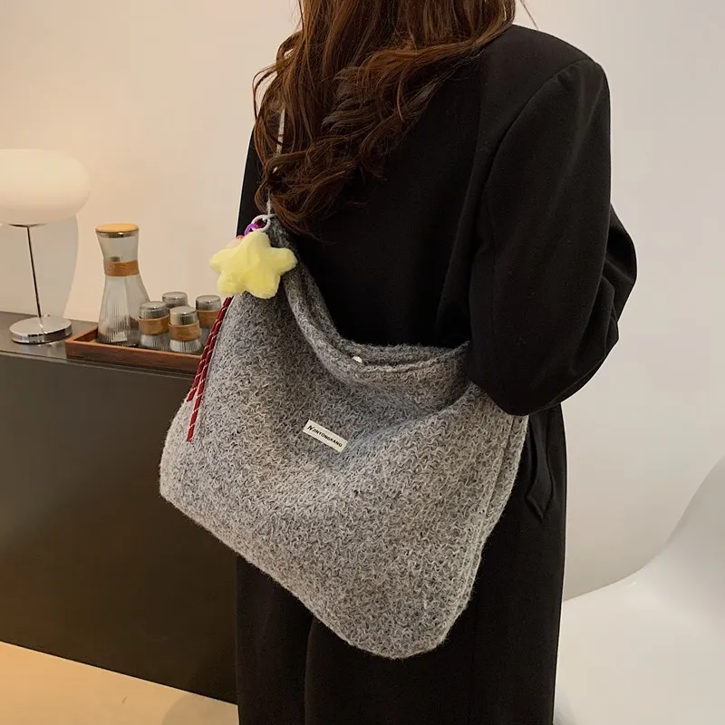 KARUISHA Woolen Handbag, Crossbody Bag, Shoulder Bag Regular Women's Multicolor-16