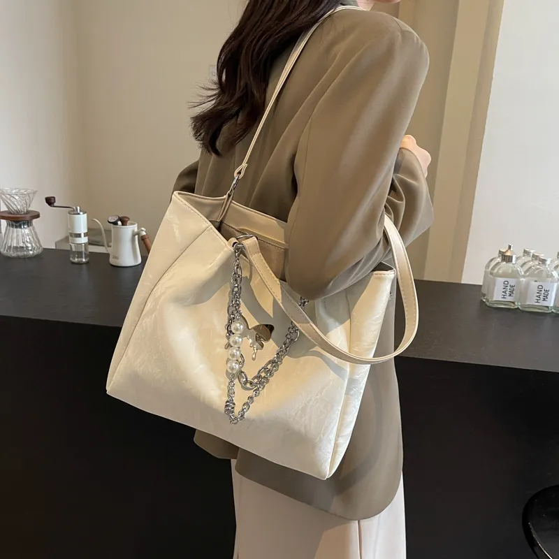 KARUISHA Pu Handbag Shoulder Bag Women's Black Ecru Silver Coffee-2