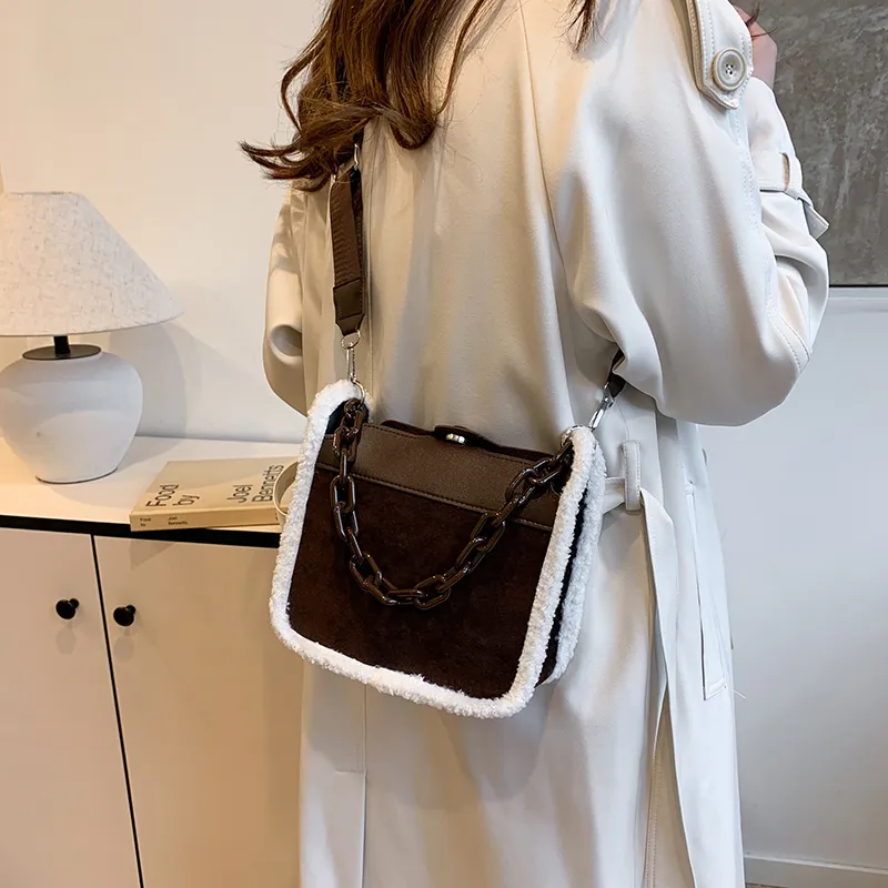 KARUISHA PU Shoulder Bag Crossbody Bag Women's Coffee Black Red-5