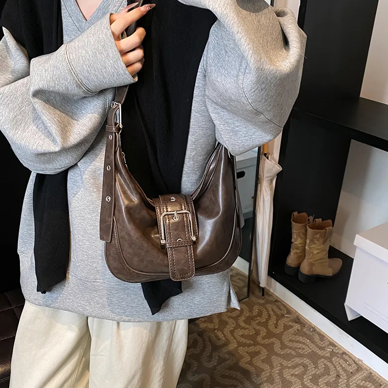 KARUISHA PU Shoulder Bag, Crossbody Bag Women's Brown/Coffee/Yellow Brown/Black-5