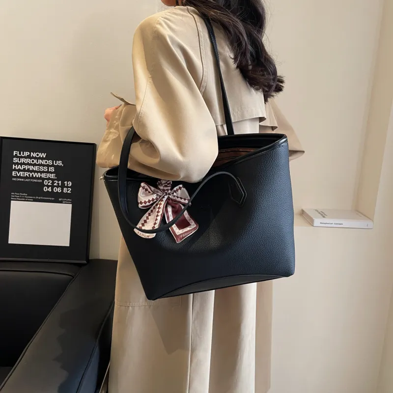 KARUISHA PU Handbag, Shoulder Bag Regular Women's Black/Khaki/Ecru/Coffee-1