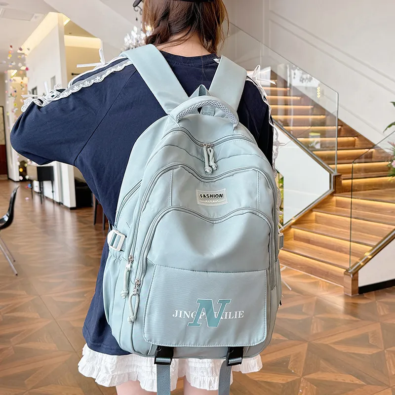 KARUISHA Oxford Backpack Women's Black/Purple/Green/Khaki/Blue/Pink-14
