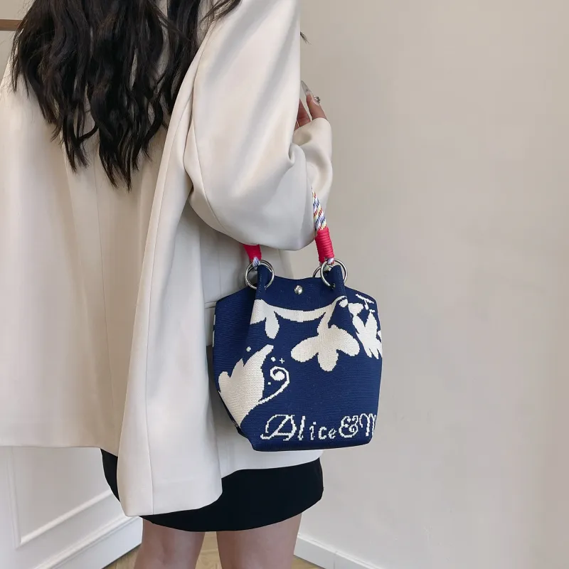 VERADONNA Polyester Handbag Regular Women's Blue/Pink/Ecru/Black/White/Purple/Dark Blue-27