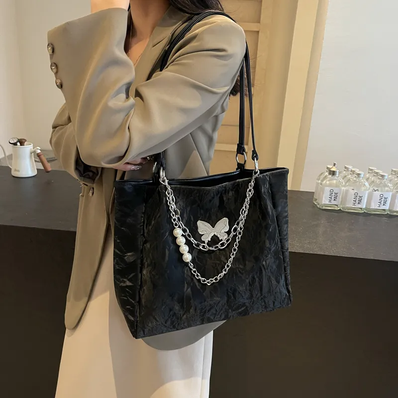 KARUISHA Pu Handbag Shoulder Bag Women's Black Ecru Silver Coffee-7