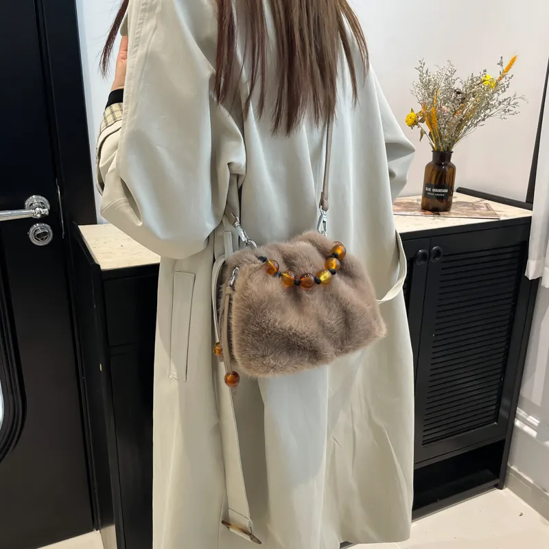 KARUISHA Plush Crossbody Bag Women's Black/White/Coffee/Leopard Print Black/Leopard Print Coffee/Khaki-7