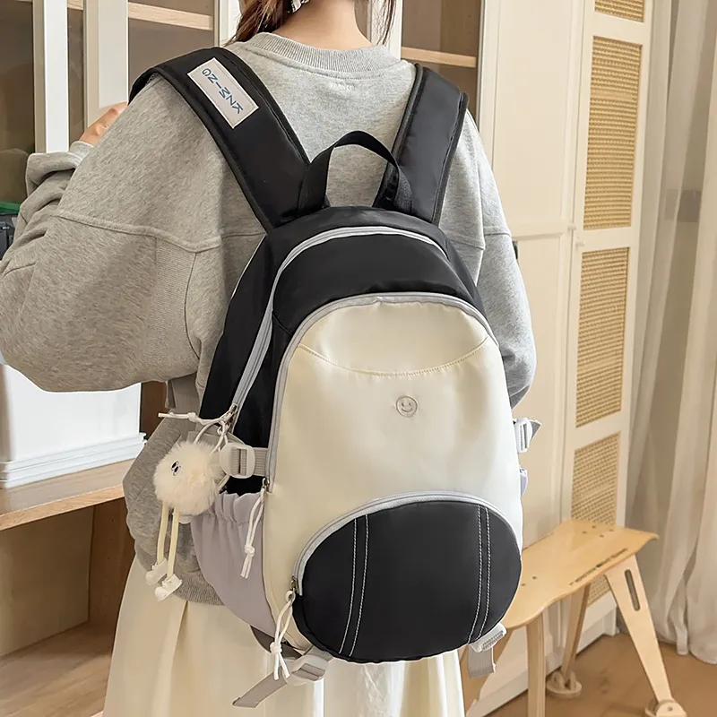MOM'S HELPER Nylon Backpack Women's Pink/Blue/Black-9
