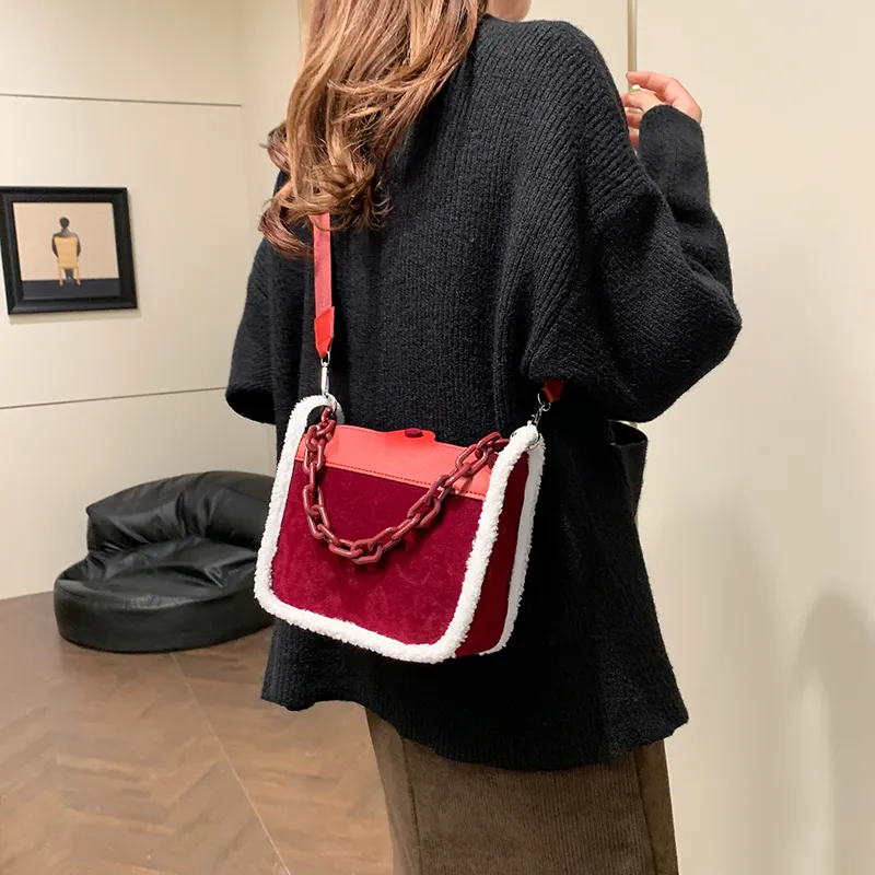 KARUISHA PU Shoulder Bag Crossbody Bag Women's Coffee Black Red-14