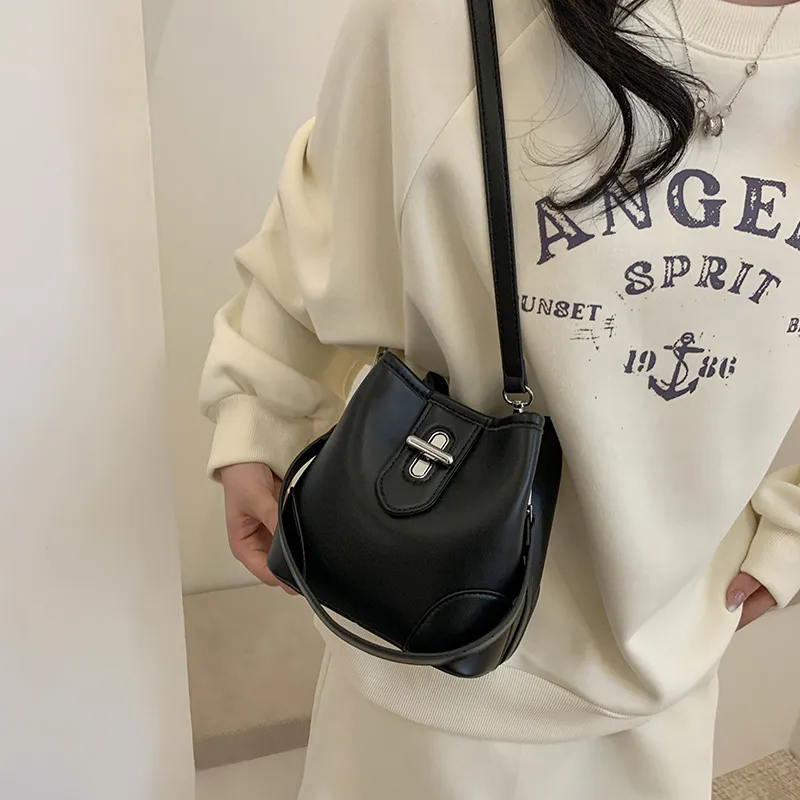 KARUISHA PU Bucket Bags Crossbody Bag, Shoulder Bag Women's White/Blue & Brown/Black-11
