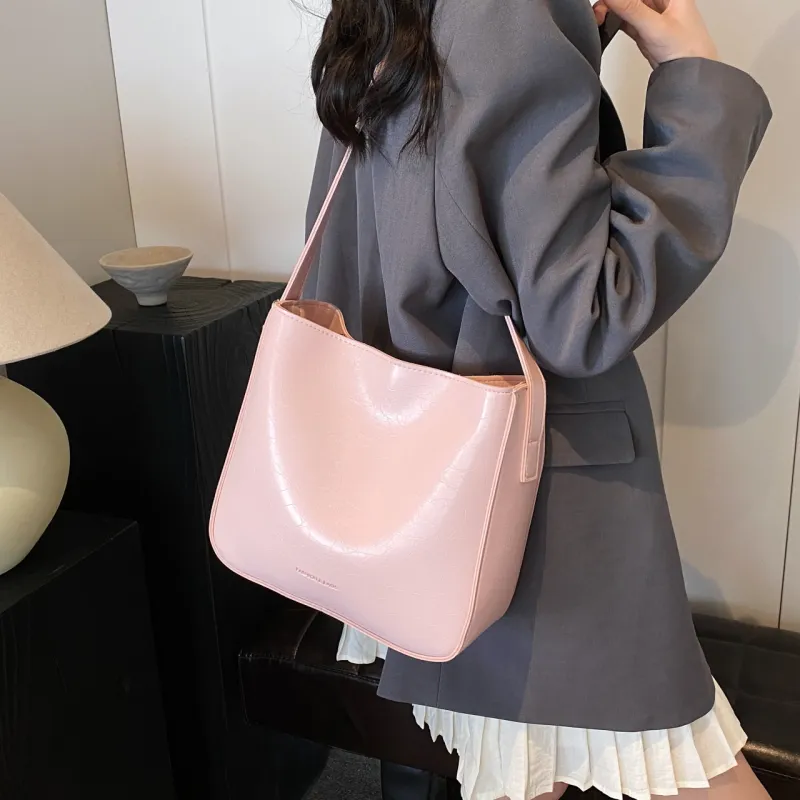 KARUISHA PU Bucket Bag, Crossbody Bag, Shoulder Bag Women's White/Silver/Black/Pink-14
