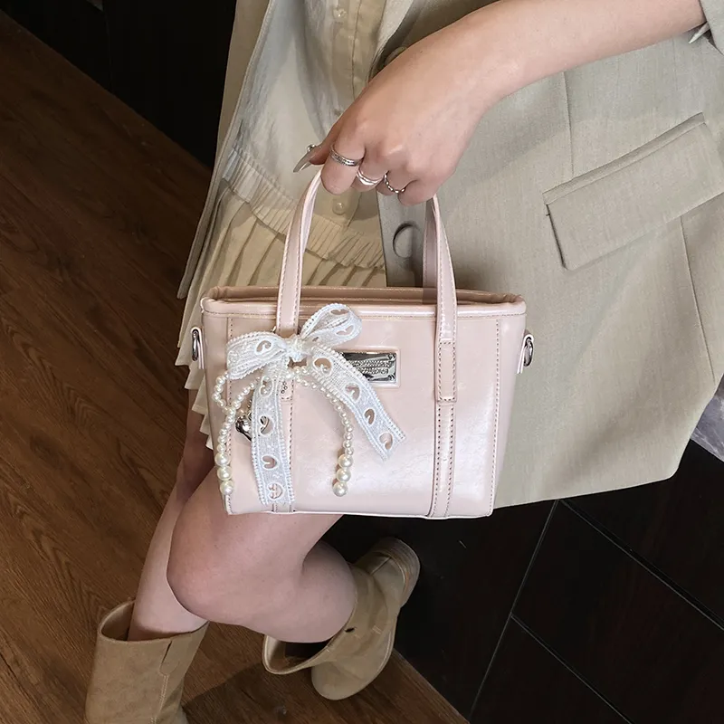 MOM'S HELPER PU Handbag Regular Women's Pink/Ecru/Blue/Black-1