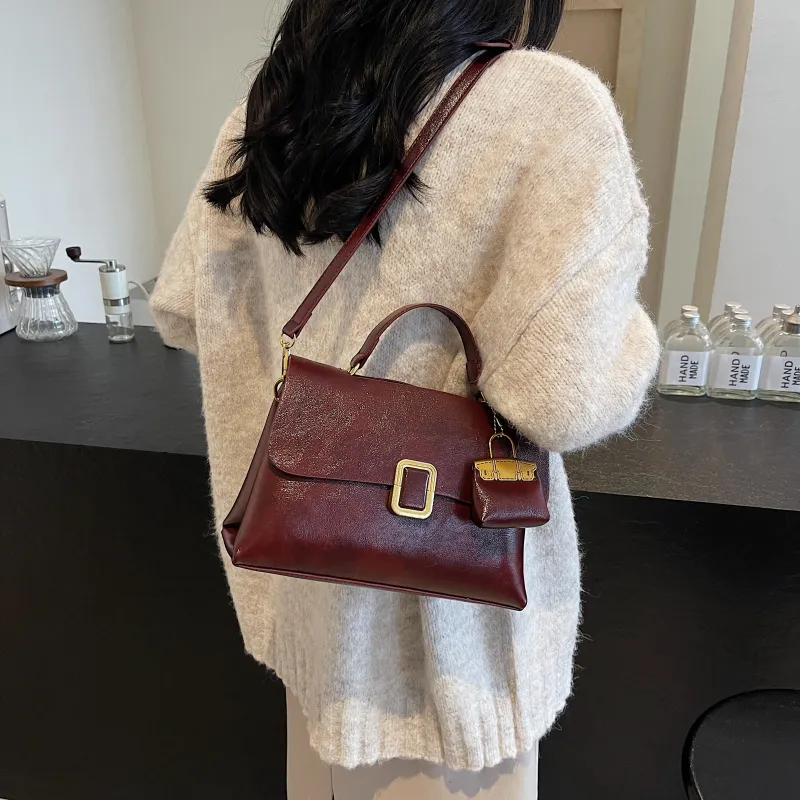 KARUISHA PU Handbag Shoulder Bag Crossbody Bag Women's Black Brown Coffee Burgundy Green-20