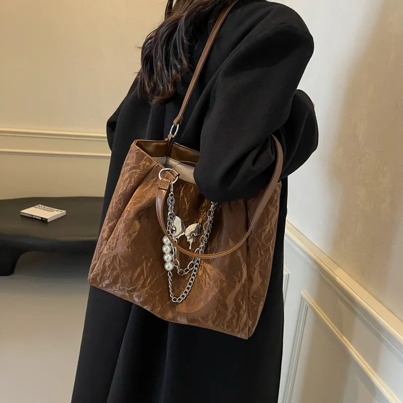 KARUISHA Pu Handbag Shoulder Bag Women's Black Ecru Silver Coffee-19