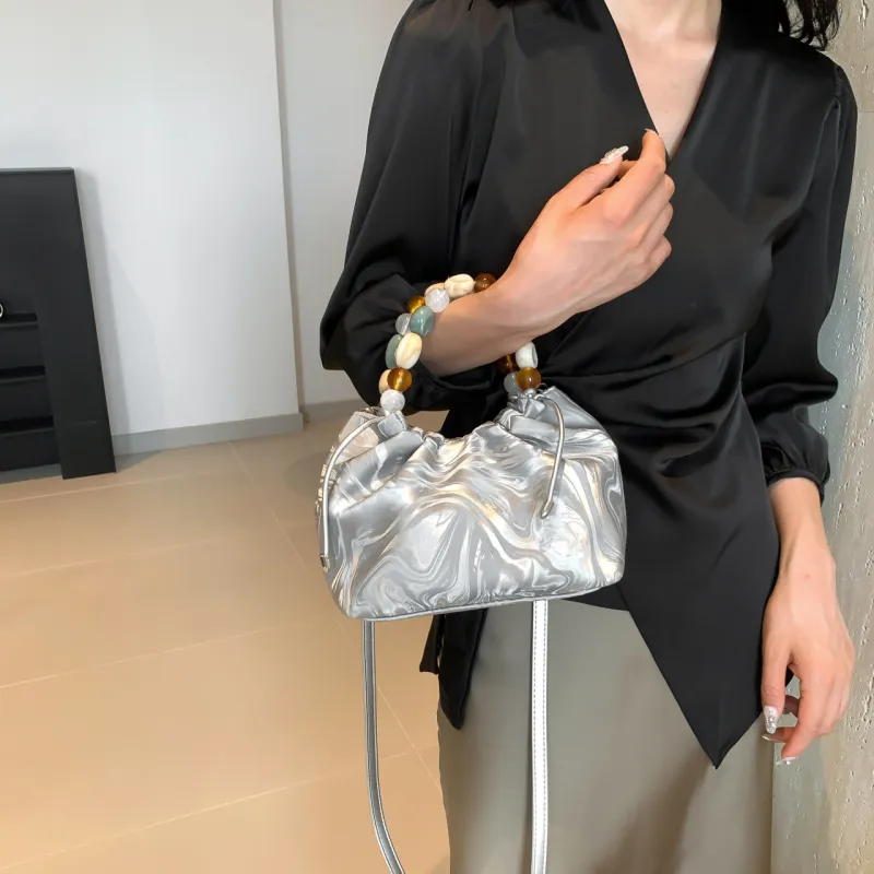 KARUISHA PU One Shoulder Handbag Women's Black/Silver/Pink/White-7