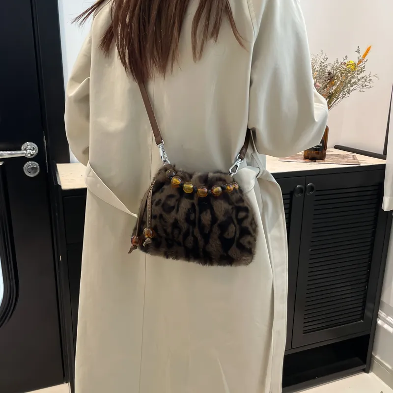 KARUISHA Plush Crossbody Bag Women's Black/White/Coffee/Leopard Print Black/Leopard Print Coffee/Khaki-19
