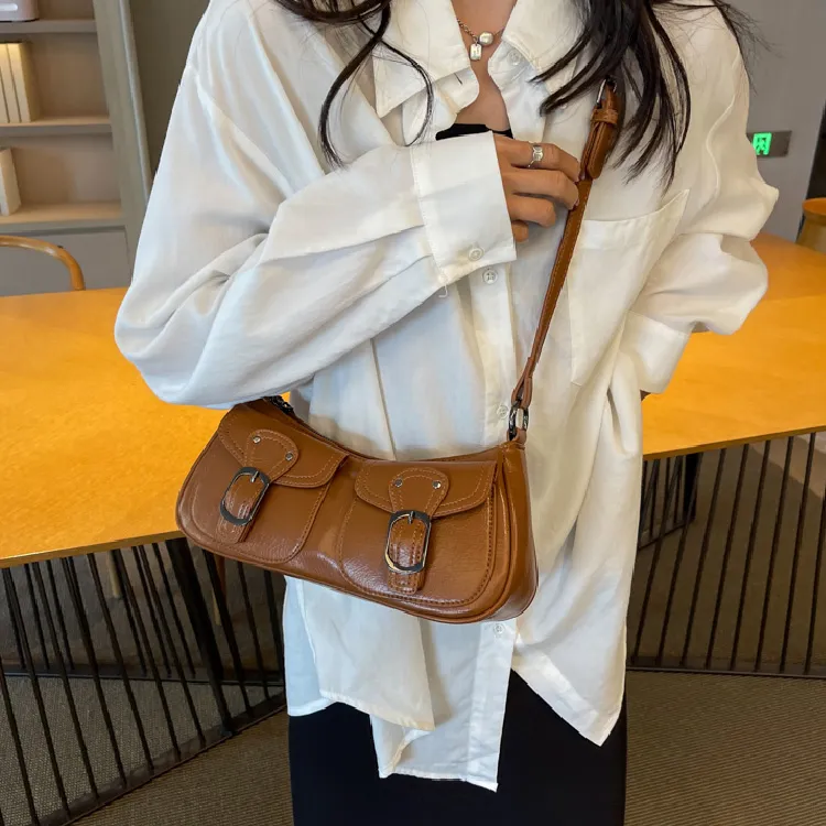 KARUISHA Pu Crossbody Handbag Shoulder Bag Regular Women's Black Coffee Brown Pink Silver White-5